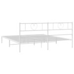 vidaXL Cadre de lit métal sans matelas et tête de lit blanc 193x203 cm