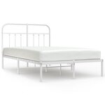 vidaXL Cadre de lit métal avec tête de lit blanc 120x200 cm
