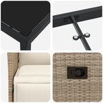 vidaXL Ensemble de salle à manger de jardin de 9 pièces avec coussins beige en poly rattan