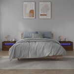 vidaXL Tables de chevet 2 Pièces avec LED chêne marron 60x35x40 cm
