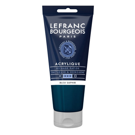 Peinture acrylique en tube bleu saphir 80ml lefranc & bourgeois