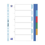 Intercalaire neutre a4+ elba plastique 6 onglets multicolores - 1 jeu - oxford
