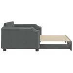 vidaXL Lit de jour avec lit gigogne gris foncé 100x200 cm tissu