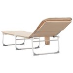 vidaXL Chaise longue pliable beige tissu