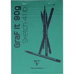 Bloc croquis collé GraF it A5 90g 80F blanc CLAIREFONTAINE