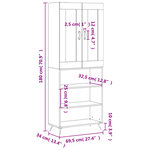 vidaXL Buffet haut Sonoma gris 69 5x34x180 cm Bois d'ingénierie