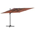 vidaXL Parasol cantilever à LED Terre cuite 400x300 cm