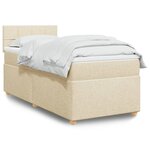 vidaXL Sommier à lattes de lit avec matelas Crème 100x200 cm Tissu