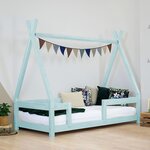 Lit cabane enfant NAKANA 120 x 180 bleu clair
