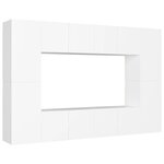 vidaXL Ensemble de meubles TV 8 Pièces Blanc Bois d'ingénierie