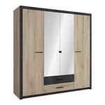 Armoire - chêne Kronberg - 4 portes et 2 tiroirs - Chambre - 198 x 203 1 x 56 6 cm