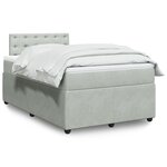 vidaXL Sommier à lattes de lit et matelas Gris clair 120x200cm Velours