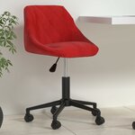 vidaXL Chaise pivotante de bureau Rouge bordeaux Velours