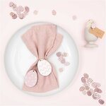48 Confettis en bois - Oeufs Pâques - Rose