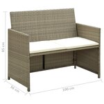 vidaXL Salon de jardin 4 Pièces avec coussins Beige Résine tressée