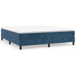 vidaXL Sommier à lattes de lit et matelas Bleu foncé 180x200cm Velours