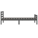 vidaXL Cadre de lit Gris Bois massif 100x200 cm