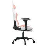 vidaXL Chaise de jeu de massage avec repose-pied Blanc rose Similicuir