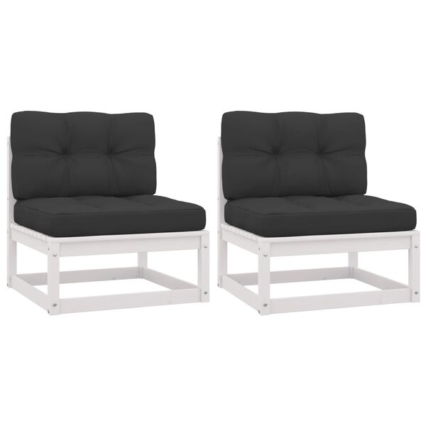 vidaXL Canapés centraux de jardin coussins anthracite 2 Pièces