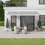 vidaXL Auvent rétractable anthracite et blanc 5x3 m tissu et aluminium