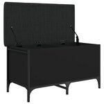 vidaXL Banc de rangement noir 82x42x45 cm bois d'ingénierie