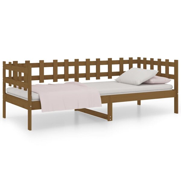 vidaXL Lit de jour Marron miel 90x200 cm Bois de pin massif