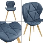 Lot de 2 chaises similicuir 81 x 57 x 49 cm bleu 03_0006757