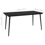 vidaXL Ensemble à manger d'extérieur 5 Pièces Rotin PVC Noir