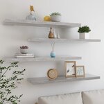 vidaXL Étagères murales flottantes 4 Pièces Gris béton 90x23 5x3 8cm MDF