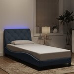 vidaXL Cadre de lit avec lumières LED gris foncé 90x200 cm velours
