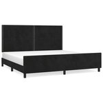 vidaXL Cadre de lit avec tête de lit Noir 200x200 cm Velours