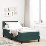 vidaXL Lit Box Spring avec matelas vert foncé 100x200 cm velours