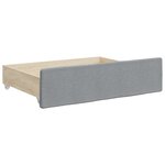 vidaXL Lit de jour avec gigogne et tiroirs gris clair 80x200 cm tissu