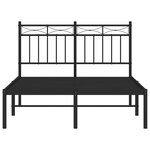 vidaXL Cadre de lit métal avec tête de lit noir 120x190 cm