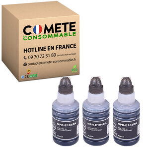 104 - 3 bouteilles pour Ecotank 104 - 3 noir - COMETE