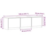 vidaXL Meuble TV avec LED noir 140x34x40 cm bois d'ingénierie