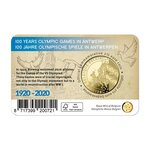 Pièce de monnaie 2 euro 1/2 belgique 2020 bu – jeux olympiques d’anvers (colorisée)