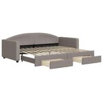 vidaXL Lit de jour avec gigogne et tiroirs taupe 90x200 cm tissu