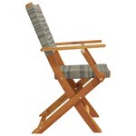 vidaXL Chaises de jardin pliantes lot de 6 gris poly rotin bois massif