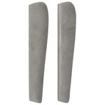 vidaXL Tête de lit avec oreilles Gris clair 103x23x118/128 cm Velours
