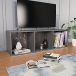 vidaXL Bibliothèque/Meuble TV Gris brillant 36x30x114 cm Aggloméré