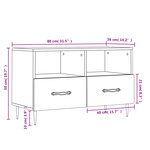 vidaXL Meuble TV Blanc brillant 80x36x50 cm Bois d'ingénierie