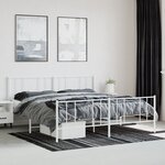 vidaXL Cadre de lit métal avec tête de lit/pied de lit blanc 183x213cm