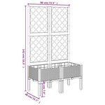 vidaXL Jardinière avec treillis bleu gris 80x40x142 cm PP