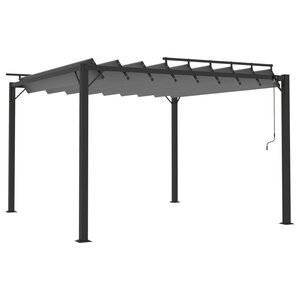 vidaXL Tonnelle avec toit à persienne 3x3 m Anthracite Tissu aluminium