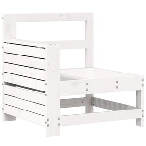 vidaXL Canapé de jardin accoudoir et table d'appoint blanc massif pin