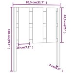 vidaXL Tête de lit Gris 80 5x4x100 cm Bois massif de pin