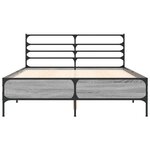 vidaXL Cadre de lit sonoma gris 135x190 cm bois d'ingénierie et métal