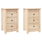 vidaXL Tables de chevet 2 Pièces 40x35x61 5 cm Bois de pin massif