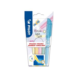 Etui de 6 surligneurs effaçable frixion light soft pastel pilot